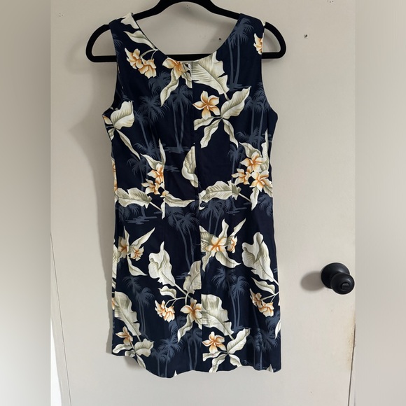 Vintage Pacific Legends Navy Floral Hawaiian Dress Size M - Picture 4 of 10